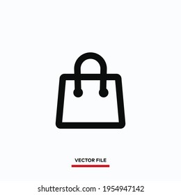 Bag icon vector. Simple shopping bag sign