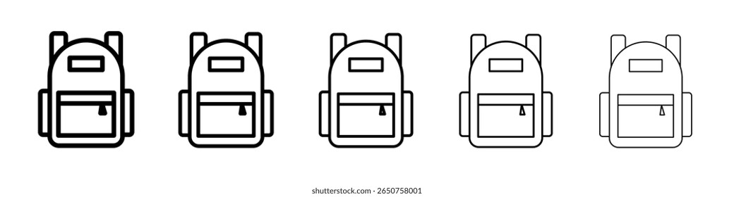 bag icon vector thin outline style sign