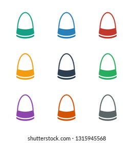 bag icon white background. Editable filled bag icon from clothes. Trendy bag icon for web and mobile.