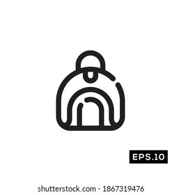 BAG Icon. Women Bag Silhouette Sign Logo Vector  