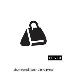 BAG Icon. Women Bag Silhouette Sign Logo Vector  