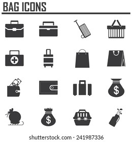 Bag icons. illustration vector EPS 10 