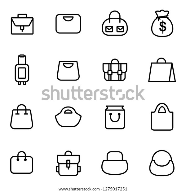 Bag Icons Pack Isolated Bag Symbols Stock Vector (Royalty Free ...