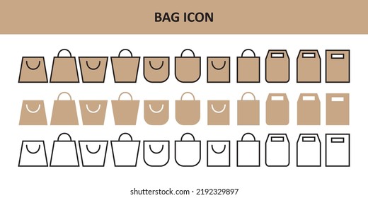 BAG ICONS SET FOR GRAPHIC DESIGN