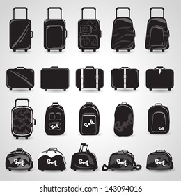 Bag Icons Set - Isolated On Gray Background - Vector Illustration, Graphic Design Editable For Your Design. Logo Symbols 