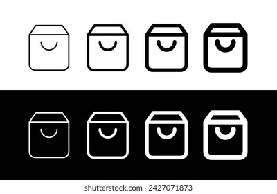 Bag icons set. Shopping and store symbol. Shopping cart in an online store.