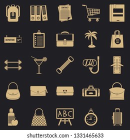Bag icons set. Simple set of 25 bag icons for web for any design