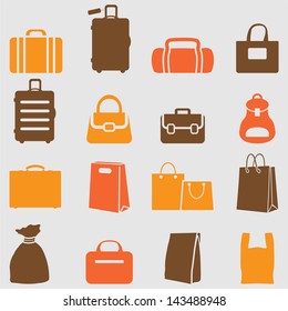 Bag icons set. Vector