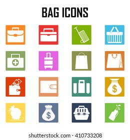 bag icons set. vector illustration.