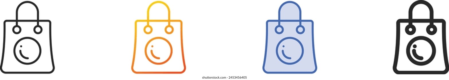 bag icon.Thin Linear, Gradient, Blue Stroke and bold Style Design Isolated On White Background