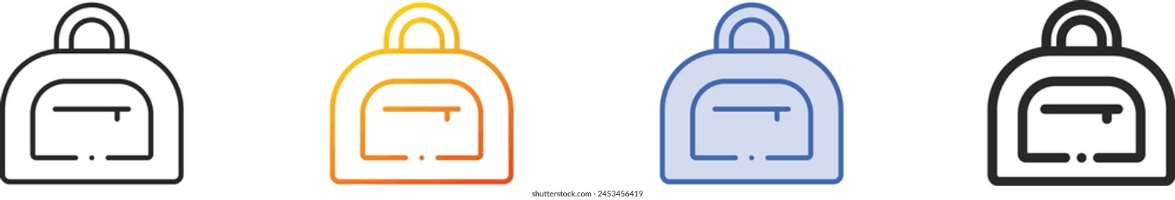 bag icon.Thin Linear, Gradient, Blue Stroke and bold Style Design Isolated On White Background