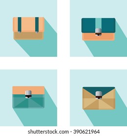 Bag illustration. Purse set illustration. 