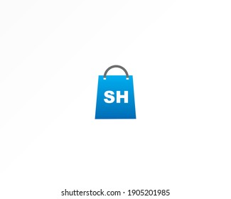 Diseño de la bolsa y la letra inicial del logotipo de SH
