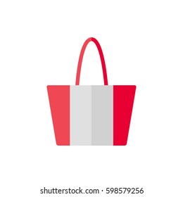 Bag isolated icon on white background. Women bag. Flat vector illustration design. 