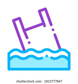 Bag Junk Flotsam In Ocean Vector Thin Line Icon. Rubbish Materials Environmental Pollution Ocean Sea And Chemical Linear Pictogram. Dirty Soil, Water, Air Contour Illustration