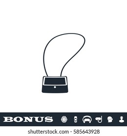 Bag ladies icon flat. Black pictogram on white background. Vector illustration symbol and bonus button
