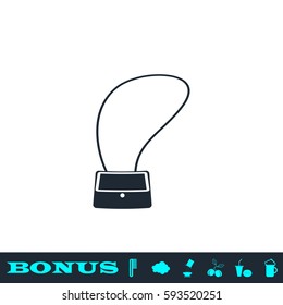 Bag ladies icon flat. Black pictogram on white background. Vector illustration symbol and bonus button