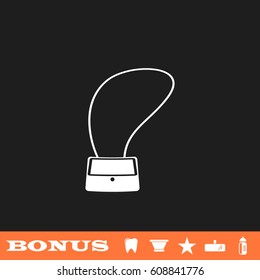Bag ladies icon flat. White pictogram on black background. Vector illustration symbol and bonus button tooth, vase, star, mirror, bottle