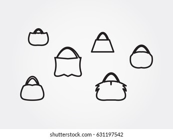Bag ladies, icon, vector illustration eps10
