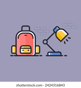diseño del logotipo de la lámpara y la bolsa