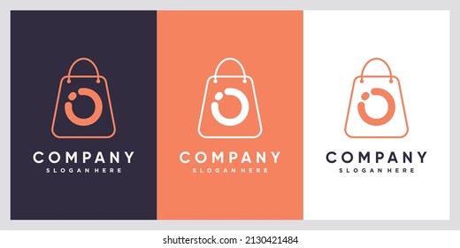 Bag and latter O logo design with creative concept