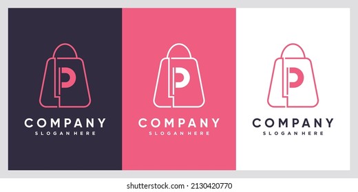 Bag and latter P  logo design with creative concept