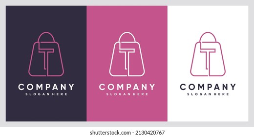 Diseño del logo de la bolsa y de la última T con concepto creativo