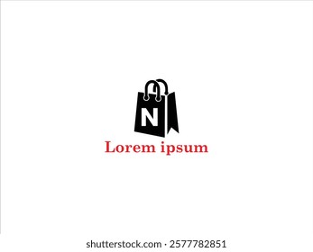 Bag and letter logo design vector