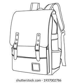 Bag Line art Vector Illustration