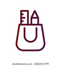 bag line gradient icon logo for website, application, printing, document, poster design, etc, Suitable for web Design,Logo,App