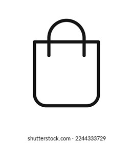 Bag line icon isolated on white background. Black flat thin icon on modern outline style. Linear symbol and editable stroke. Simple and pixel perfect stroke vector illustration. 