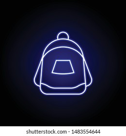 bag line icon in neon style. Element of winter sport illustration. Signs and symbols icon can be used for web, logo, mobile app, UI, UX