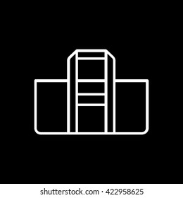 Bag Line Icon On Black Background