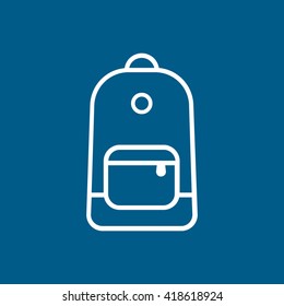Bag line icon on blue background