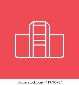Bag Line Icon On Red Background