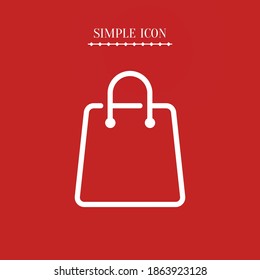 bag line icon, outline vector illustration.