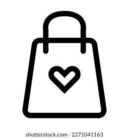 plantilla de diseño vectorial de icono de línea de bolsa e ilustración