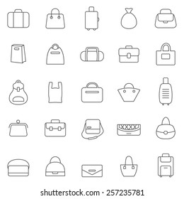 Bag line icons set.Vector