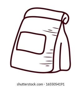 diseño ícono estilo línea de bolso cocina Cocina de cocinar Comida restaurante hogar menú cena comida comida comida comida y comida tema de comida Vector ilustración
