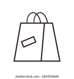 diseño de icono de estilo de línea de bolsa de comercio de compras y tema de mercado Ilustración de vectores