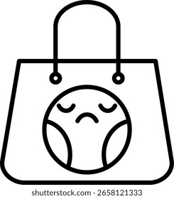 Design de ícone de vetor de linha de saco