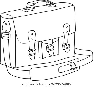 ilustración vectorial de línea de bolsa aislada en fondo blanco