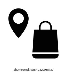 bag location glyph flat vector icon