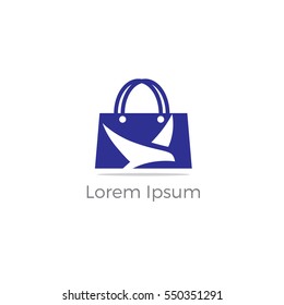 Bag logo, bird in bag vector, travel agency logo design