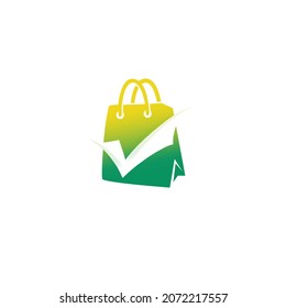 bag logo with a check mark in the middle of the logo and can be interpreted with many meanings