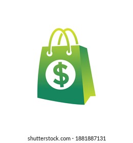 logotipo de bolsa con signo de dólar