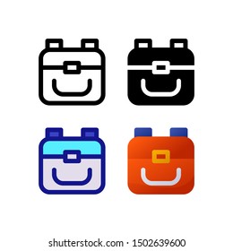 Bag logo icon design in four style. Line, Solid, Flat Gradient and Color Line style