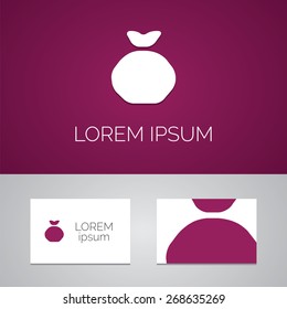 bag logo template icon design elements with business card  