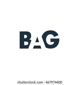 BAG Logo. Vector Graphic Branding Letter Element. White Background