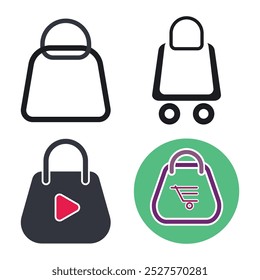 Ilustração de modelo de ícone de vetor de logotipo de saco